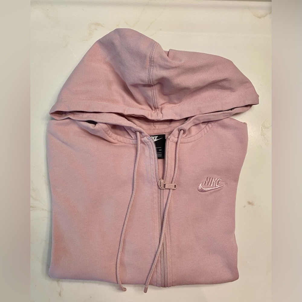Nike full-zip, Loose fit hoodie in dusty pink